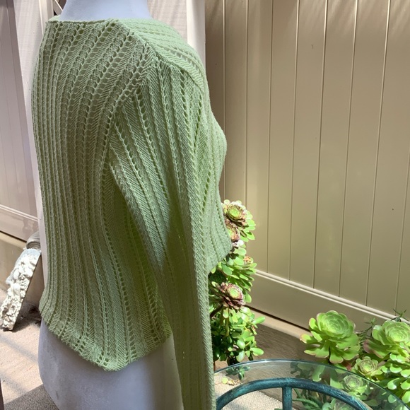Lovely, Summery Lime Cardigan. Sz. M. 100% Cotton. - Picture 6 of 10
